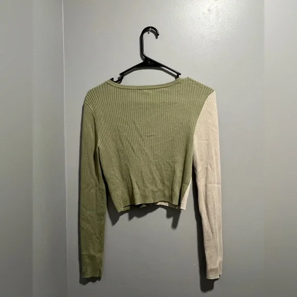 Garage Green/Cream Ribbed Knit Top - Picture 3 of 3